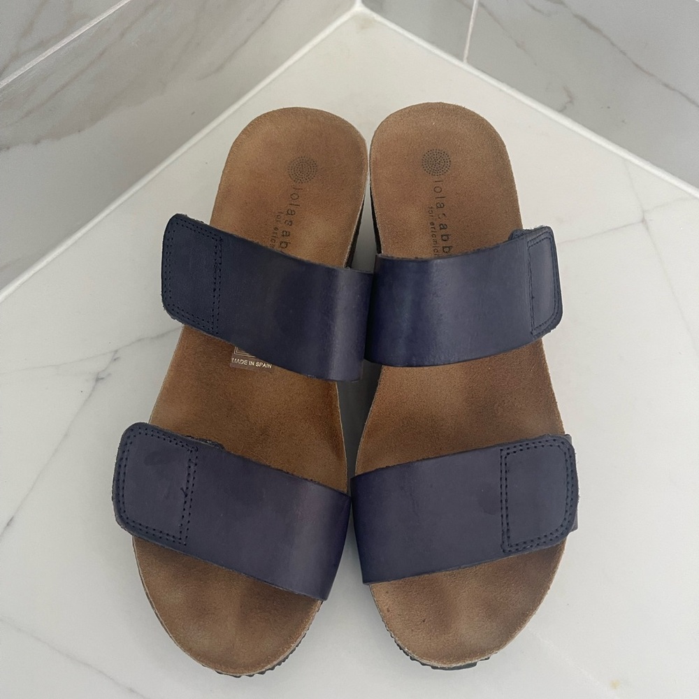 Navy Double Strap Sandals